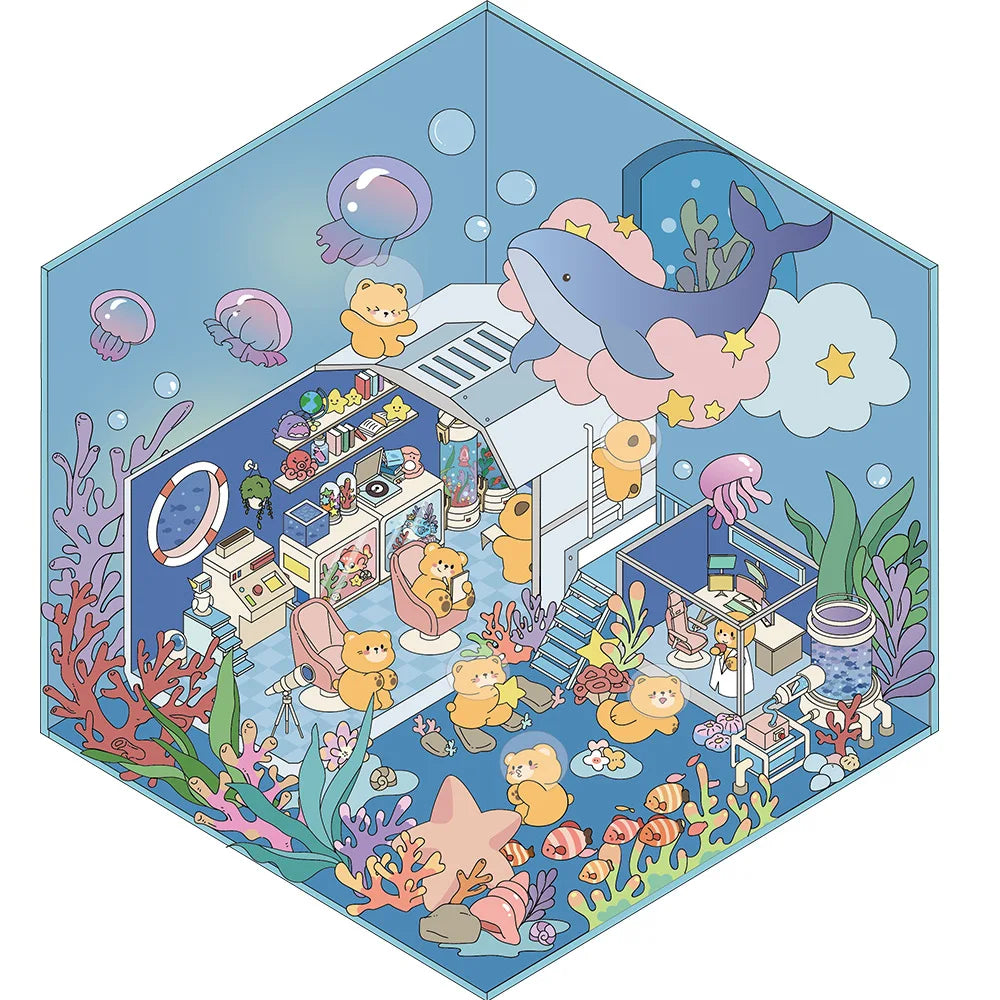 Stikiio™ Kawaii 3D Scene Stickers – Whimsical World Collection 🐾🧙‍♂️🧸